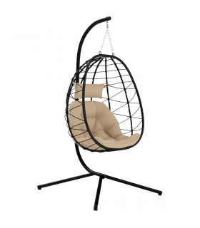 ComfortSwing Egg-Shaped Chair with Cushion - Stylish Nest Design for Relaxation