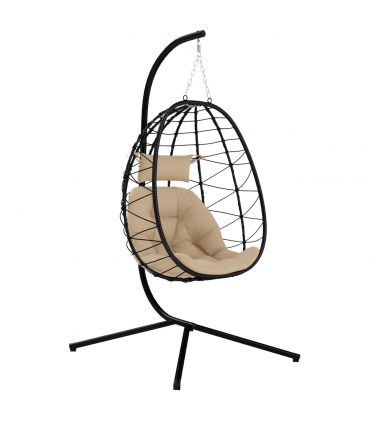 ComfortSwing Egg-Shaped Chair with Cushion - Stylish Nest Design for Relaxation