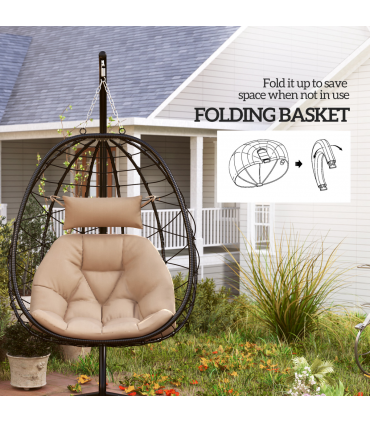 ComfortSwing Egg-Shaped Chair with Cushion - Stylish Nest Design for Relaxation