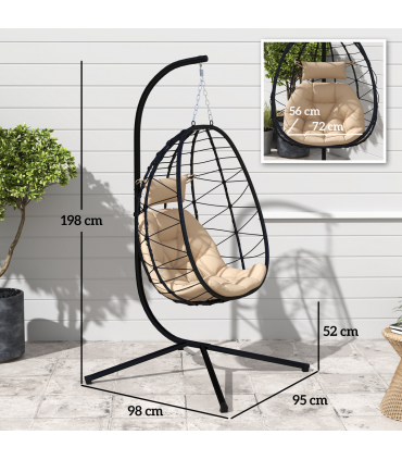 ComfortSwing Egg-Shaped Chair with Cushion - Stylish Nest Design for Relaxation