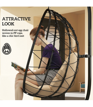 ComfortSwing Egg-Shaped Chair with Cushion - Stylish Nest Design for Relaxation