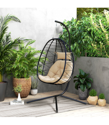 ComfortSwing Egg-Shaped Chair with Cushion - Stylish Nest Design for Relaxation