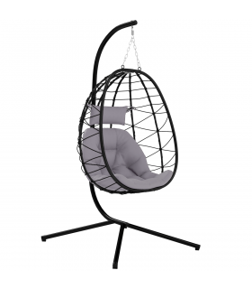 ComfortSwing Egg-Shaped Chair with Cushion - Stylish Nest Design for Relaxation