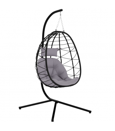 ComfortSwing Egg-Shaped Chair with Cushion - Stylish Nest Design for Relaxation