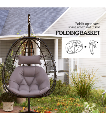 ComfortSwing Egg-Shaped Chair with Cushion - Stylish Nest Design for Relaxation