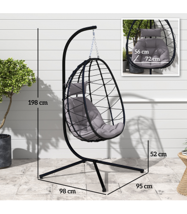 ComfortSwing Egg-Shaped Chair with Cushion - Stylish Nest Design for Relaxation