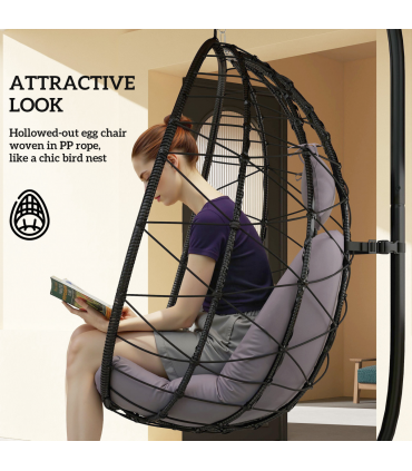 ComfortSwing Egg-Shaped Chair with Cushion - Stylish Nest Design for Relaxation