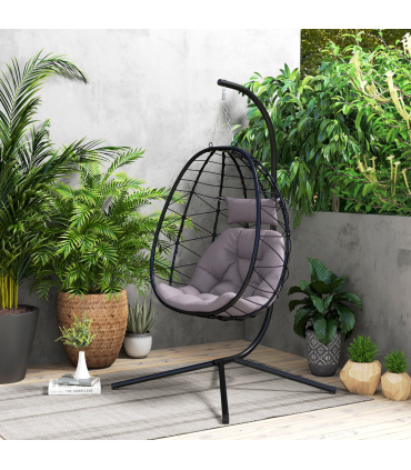 ComfortSwing Egg-Shaped Chair with Cushion - Stylish Nest Design for Relaxation