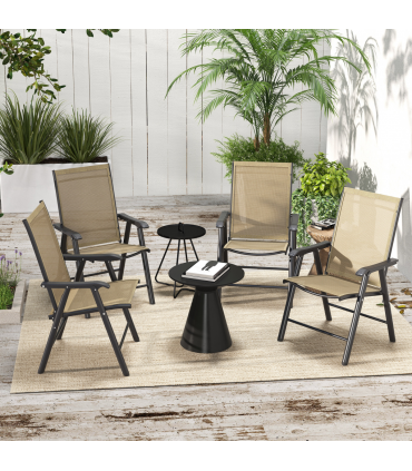 Durable Charcoal Grey Folding Chairs - Comfort & Convenience Set of 4