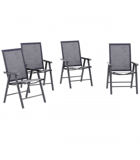 Durable Charcoal Grey Folding Chairs - Comfort & Convenience Set of 4