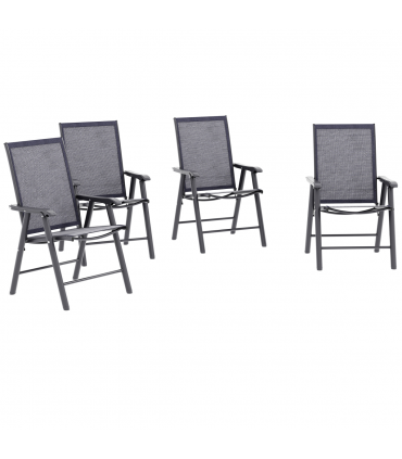 Durable Charcoal Grey Folding Chairs - Comfort & Convenience Set of 4