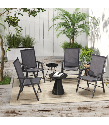 Durable Charcoal Grey Folding Chairs - Comfort & Convenience Set of 4