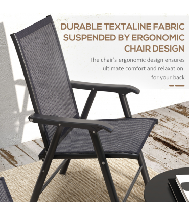 Durable Charcoal Grey Folding Chairs - Comfort & Convenience Set of 4
