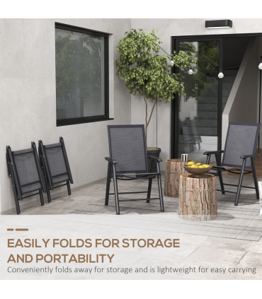 Durable Charcoal Grey Folding Chairs - Comfort & Convenience Set of 4