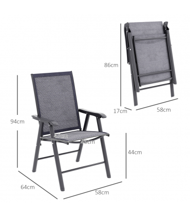 Durable Charcoal Grey Folding Chairs - Comfort & Convenience Set of 4