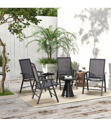 Durable Charcoal Grey Folding Chairs - Comfort & Convenience Set of 4