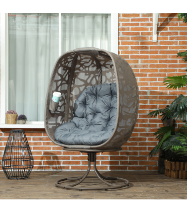Elegant 360° Swivel Basket Seat with Padded Cushions for Comfort