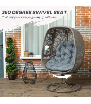 Elegant 360° Swivel Basket Seat with Padded Cushions for Comfort