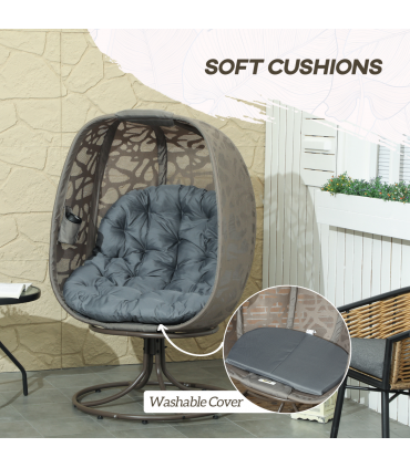 Elegant 360° Swivel Basket Seat with Padded Cushions for Comfort