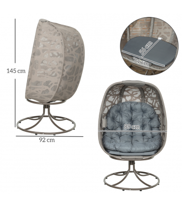 Elegant 360° Swivel Basket Seat with Padded Cushions for Comfort