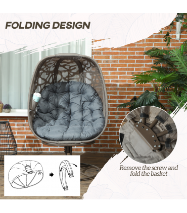 Elegant 360° Swivel Basket Seat with Padded Cushions for Comfort