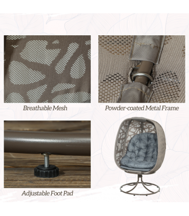 Elegant 360° Swivel Basket Seat with Padded Cushions for Comfort