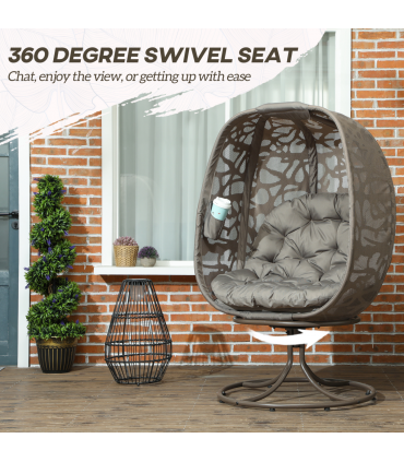 Elegant 360° Swivel Basket Seat with Padded Cushions for Comfort