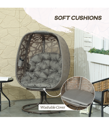 Elegant 360° Swivel Basket Seat with Padded Cushions for Comfort
