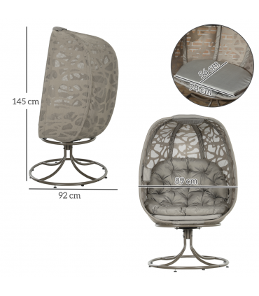 Elegant 360° Swivel Basket Seat with Padded Cushions for Comfort