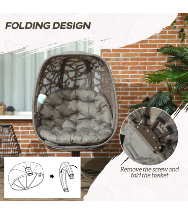 Elegant 360° Swivel Basket Seat with Padded Cushions for Comfort