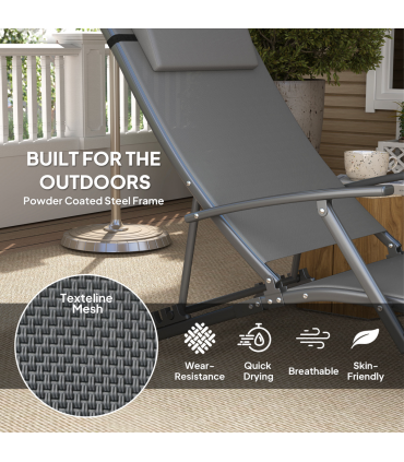 Adjustable Outdoor Recliner Chair - Durable & Comfortable Folding Lounger