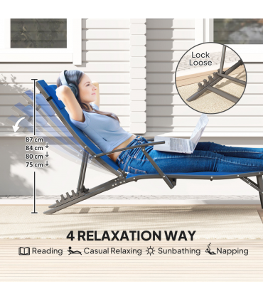 Adjustable Outdoor Recliner Chair - Durable & Comfortable Folding Lounger