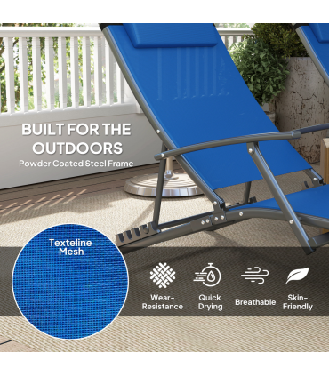 Adjustable Outdoor Recliner Chair - Durable & Comfortable Folding Lounger