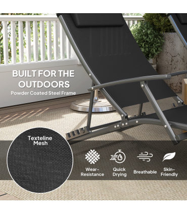 Adjustable Outdoor Recliner Chair - Durable & Comfortable Folding Lounger