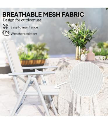 Aluminium Folding Chairs Set - Lightweight & Comfortable Outdoor Seating