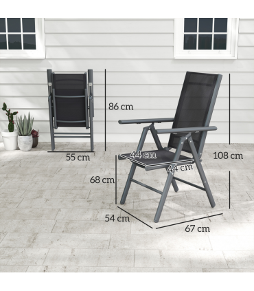 Aluminium Folding Chairs Set - Lightweight & Comfortable Outdoor Seating