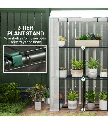 Garden Plant Greenhouse - Weatherproof Protection & Organising Shelves