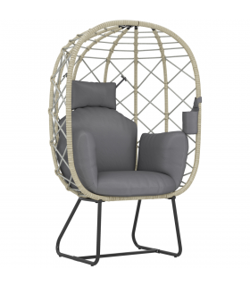 Egg-Shaped Garden Chair with Cushions - Luxurious Outdoor Comfort
