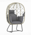 Egg-Shaped Garden Chair with Cushions - Luxurious Outdoor Comfort