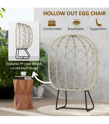 Egg-Shaped Garden Chair with Cushions - Luxurious Outdoor Comfort