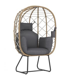 Egg-Shaped Garden Chair with Cushions - Luxurious Outdoor Comfort