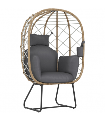 Egg-Shaped Garden Chair with Cushions - Luxurious Outdoor Comfort
