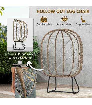 Egg-Shaped Garden Chair with Cushions - Luxurious Outdoor Comfort