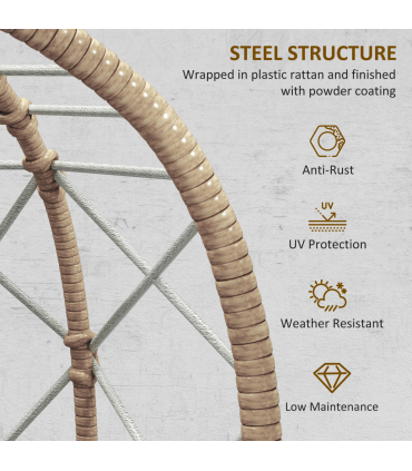 Egg-Shaped Garden Chair with Cushions - Luxurious Outdoor Comfort