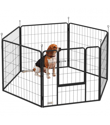 Durable Six-Panel Portable Pet Enclosure - Versatile Indoor/Outdoor Use
