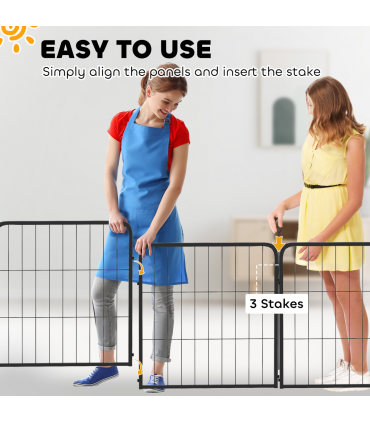 Foldable Steel Pet Enclosure - Secure Space for Pets - Versatile Design