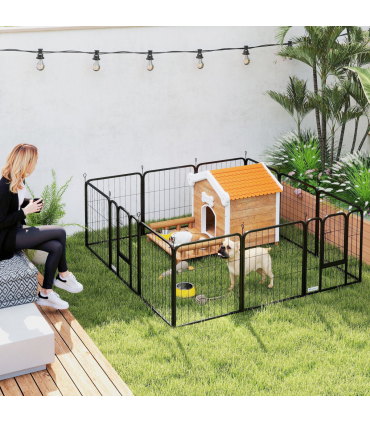 Foldable Steel Pet Enclosure - Secure Space for Pets - Versatile Design