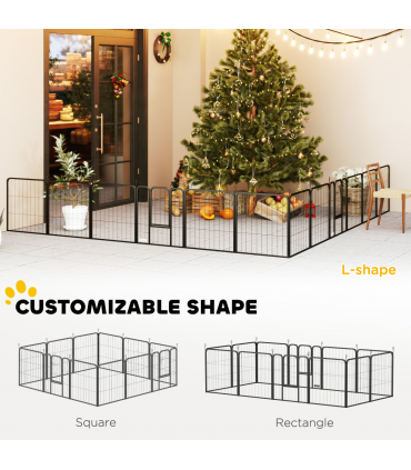 Foldable Steel Pet Enclosure - Secure Space for Pets - Versatile Design