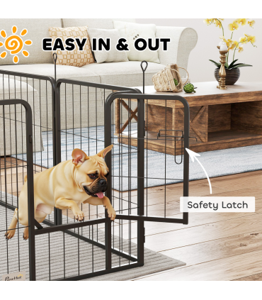 Foldable Steel Pet Enclosure - Secure Space for Pets - Versatile Design
