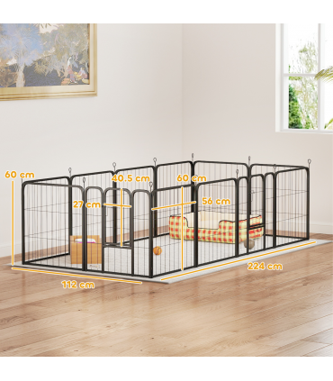 Foldable Steel Pet Enclosure - Secure Space for Pets - Versatile Design